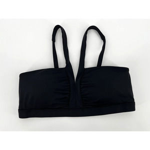 Boden V-Neck Bandeau Bikini Top Sz 10 Solid Black